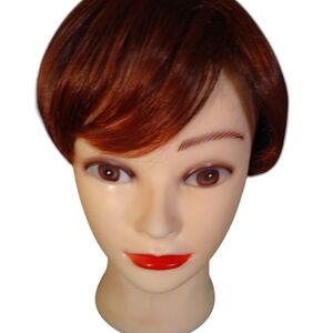 Elegant Synthetic Women's Red Wine And Black Wig